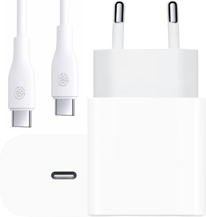 20w Oplader usb C - Usb-C naar usb-C - 2 Meter - Power Delivery - Snellader - Wit