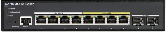Lancom Systems GS-3510XP Managed L2 2.5G Ethernet (100/1000/2500) Power over Ethernet (PoE) 1U Zwart