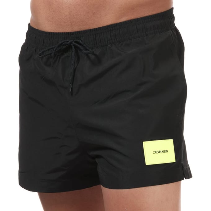 Men's Calvin Klein Short Drawstring Swim Shorts in Black