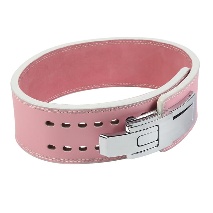 Gewichthefriem Verstelbaar Rundleer Powerlifting Hefboom Gym Riem voor Deadlifts Pull Ups roze