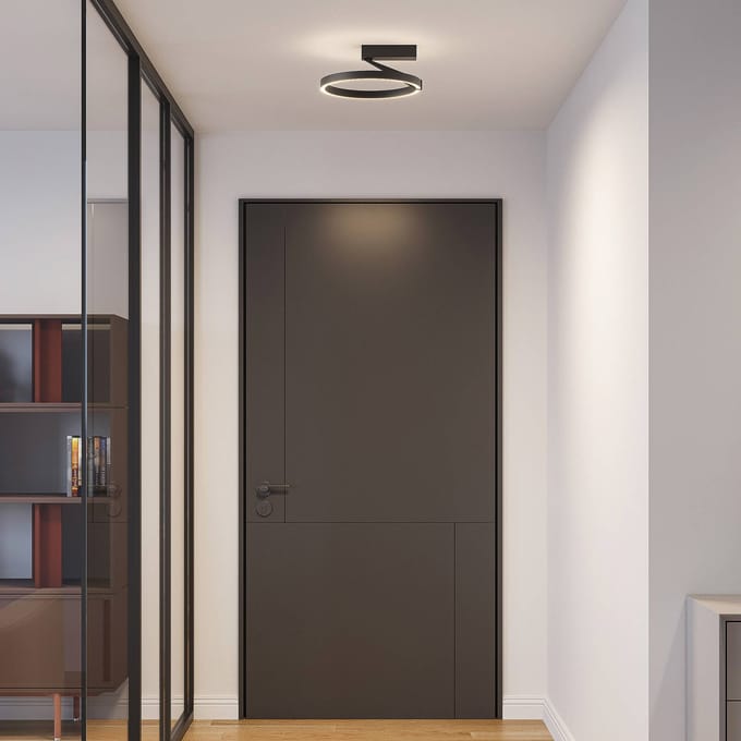 Molto Luce LED plafondlamp Melli SDI, zwart, aluminium, Ø 33 cm