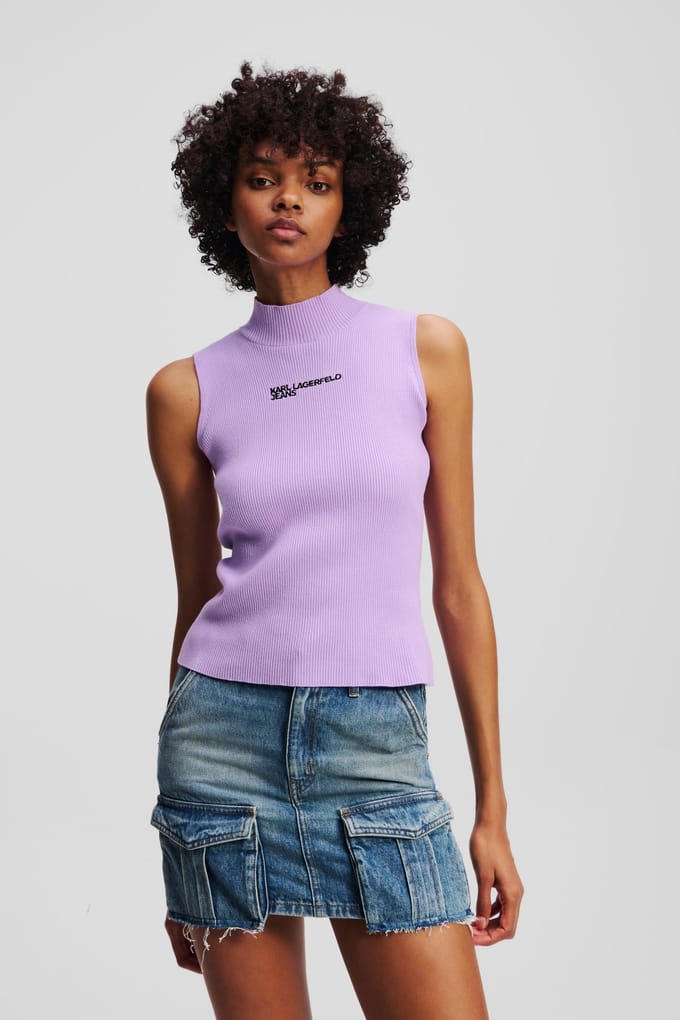 Karl Lagerfeld Klj Knitted Top Lavendula Größe: M | Tanktops Outlet | Damen