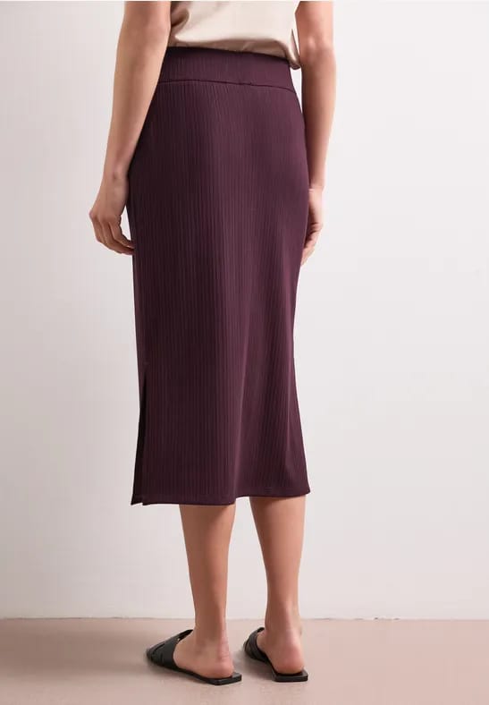 Geribde midirok met elastische tailleband