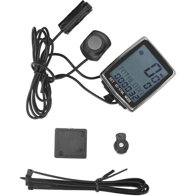 Fietscomputer Bedraad Waterdicht Fietskilometerteller Snelheidsmeter met Achtergrondverlichting black