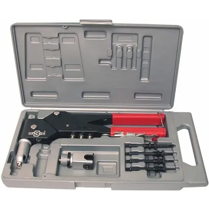 Var Swivel Head Hand Riveter Hulpmiddel Grijs