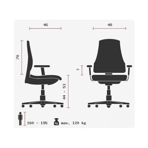 HIGH SIT UP - Professionele directiestoel Zwart Stof