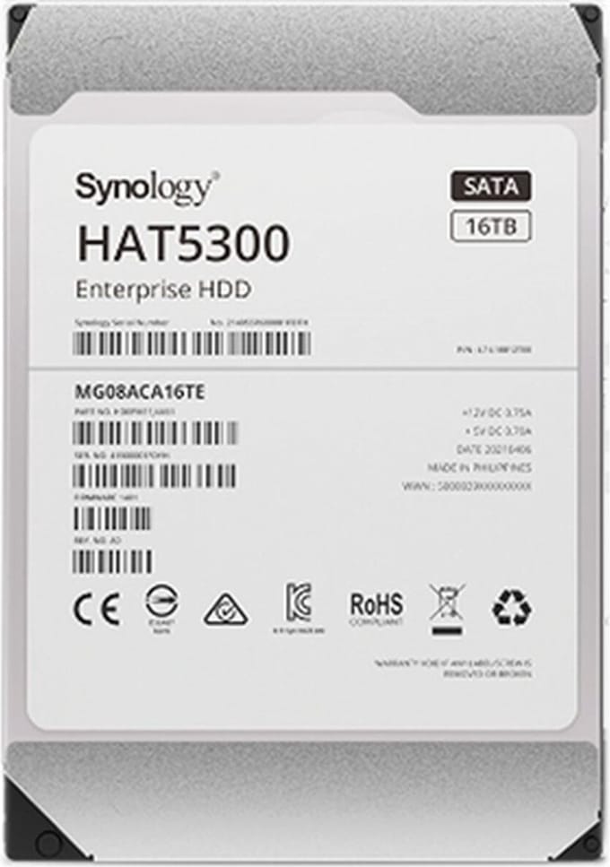 Synology Enterprise Series - 16TB - Harde schijf - HAT5300-16T - SATA-600 - 3.5"