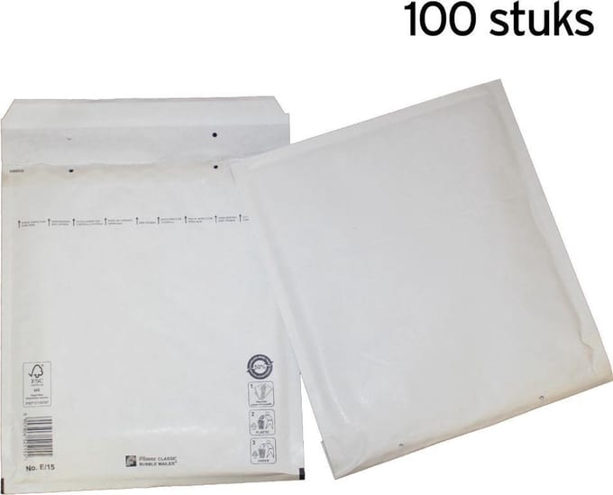 Luchtkussen enveloppen E/15 (wit) - 220 x 265 mm - 100 stuks