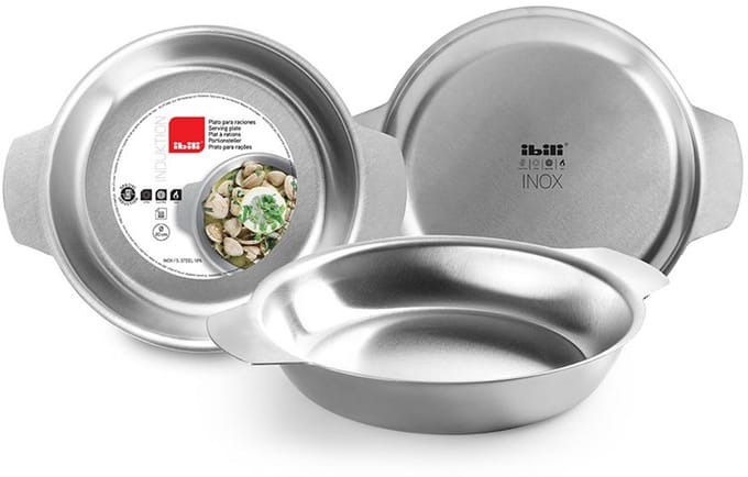 IBILI - Plat à portions Induktion, 18 cm, Acier inoxydable, Compatible avec l'induction