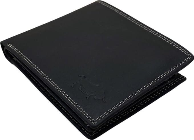Portemonnee Heren - Billfold Model - Zwart Buffelleer - Arrigo