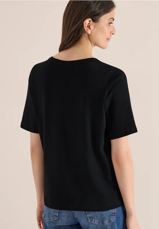 Shirt met korte mouwen en boothals