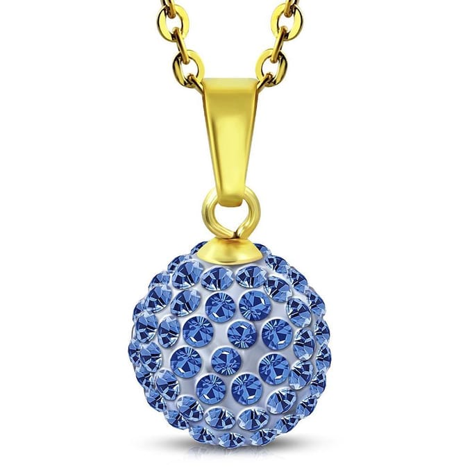 Amanto Ketting Cava Blue G - 316L Staal - Shamballa - Ø12mm - 45cm