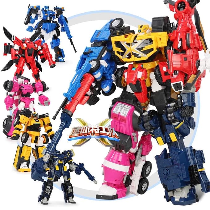 MiniForce 5 in 1 Penta X Ranger Transformatie Robot Bot PENTATRON Model Mini Force Vervorming Combiner Actiefiguur Speelgoed KO