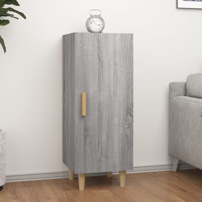 vidaXL - Dressoir - 34,5x34x90 - cm - bewerkt - hout - grijs - sonoma - eikenkleurig