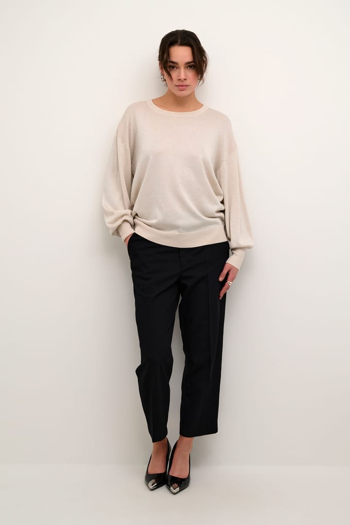 Kaffe KAregina O-neck Knit Dames Trui - Sand Dollar