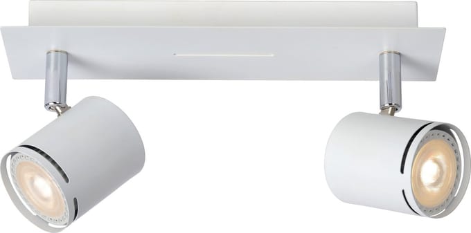 Lucide RILOU - Plafondspot (Plafondlamp) - LED Dimbaar - GU10 (MR16) - 2x5W 3000K - Wit
