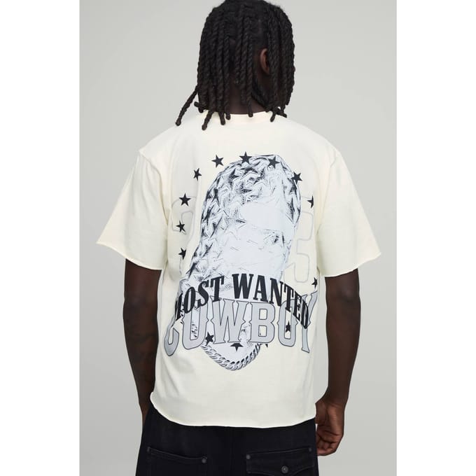 Regular Washed Most Wanted Masker T-Shirt | Ecru | Size Medium