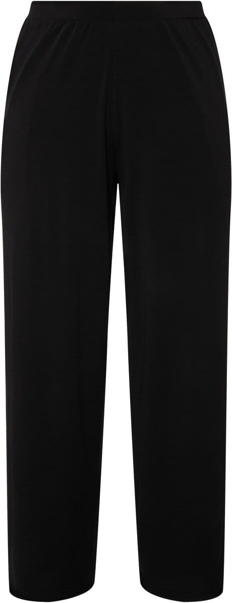 Ulla Popken - Dames - Jersey broek relaxed fit elastische band - Zwart - Maat 54+