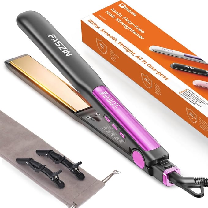 Stijltang met Titanium Platen en Ionenbescherming - 2-in-1 Krultang