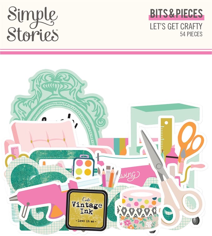 Simple Stories - Let's Get Crafty - Bits & Pieces - 54 pcs (17217)