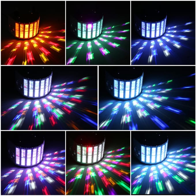 Neoglint 100240 V 24W RGBW-LED's 7-kanaals DMX 512 Spraakgestuurde stembediening Automatische bediening zwart