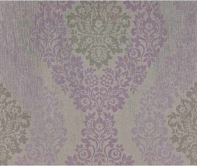 Behang ornament lila/wit - 293059