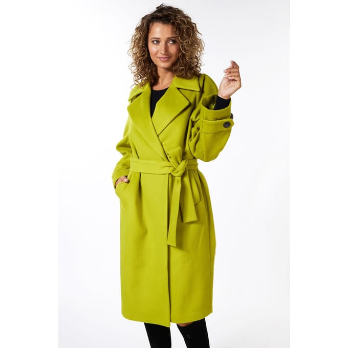 EsQualo Coat Long Belt Lime Taglia: 36 | Giacche Outlet | Donna | Verde