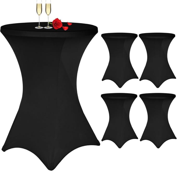 4 Stuks Ronde Bartafelhoezen Stretch Spandex voor Bistrotafels Ø 80-85 cm