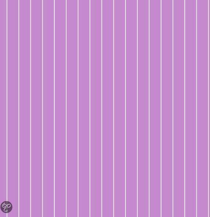 Dutch Wallcoverings Papierbehang - Streep - Paars/Wit