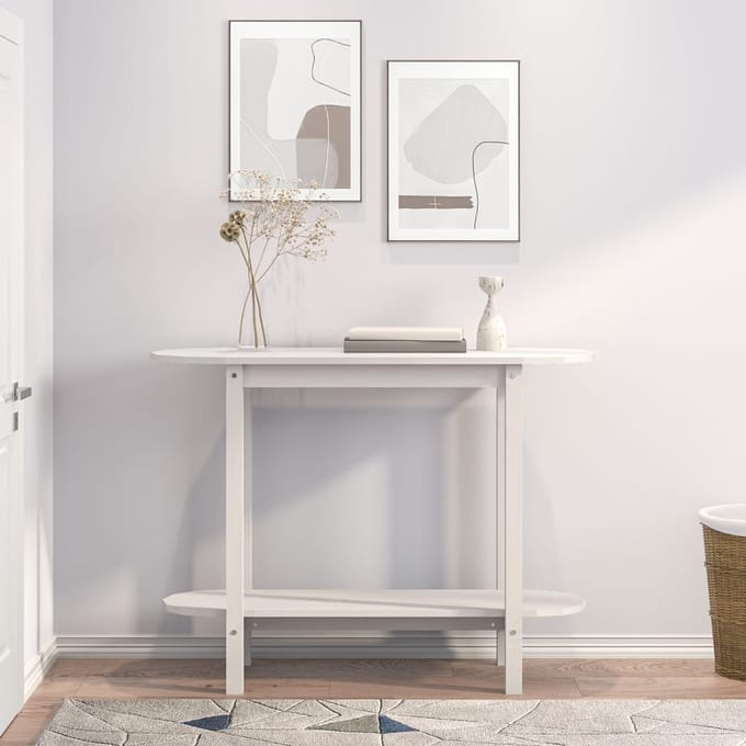 vidaXL - Wandtafel - 110x40x80 - cm - massief - grenenhout - wit