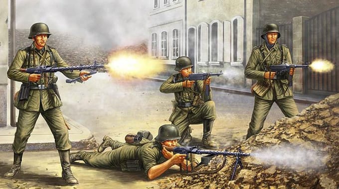 HobbyBoss Modelbouwpakket Militaire voertuigen - 84416 German Infantry - The Barrage Wall Plastic - 1:35 - Modelbouw