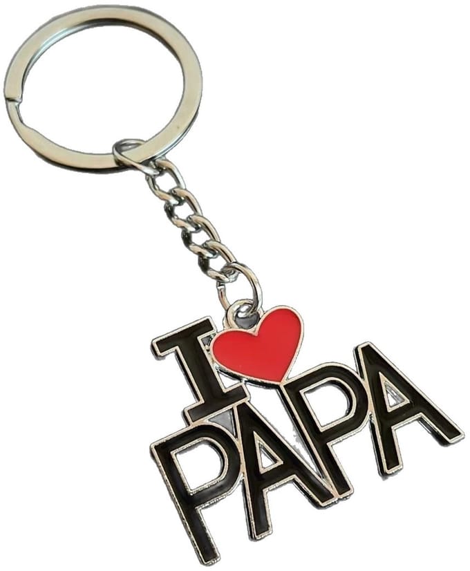 Scoby - Papa Sleutelhanger - Vaderdag Cadeau - Liefdevol Geschenk - Dad Keychain - Compact - Zilver