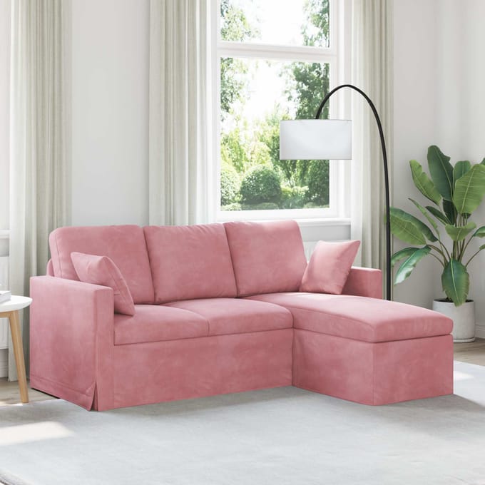 vidaXL - Bank - Roze - 178 - x - 134 - x - 80 - cm - Fluweel