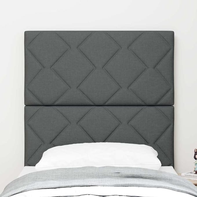 vidaXL - LED - Hoofdbord - Grijs - 80 - cm - Stof