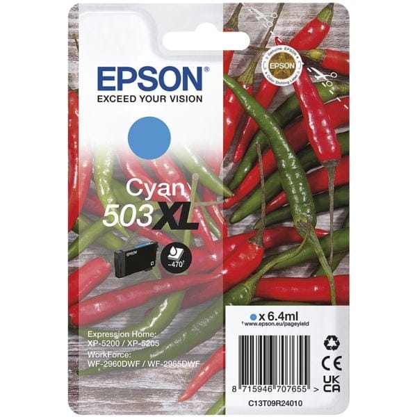 Epson Inktcartridge 503XL (C13T09R24010) Cyaan Hoge capaciteit