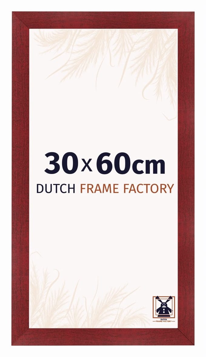 Fotolijst 30x60 cm - MDF - Wijnrood Geveegd - Praag
