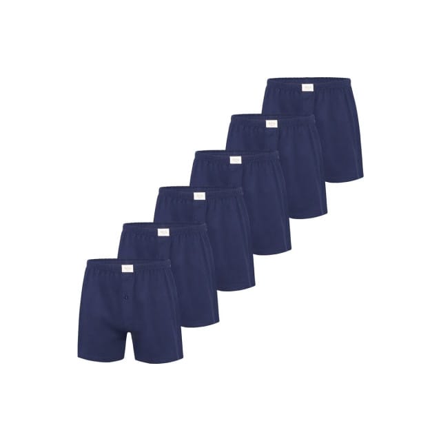 Phil & Co Wijde Boxershorts Jersey Stretch Effen Navy Blauw 6-Pack - Maat 3XL