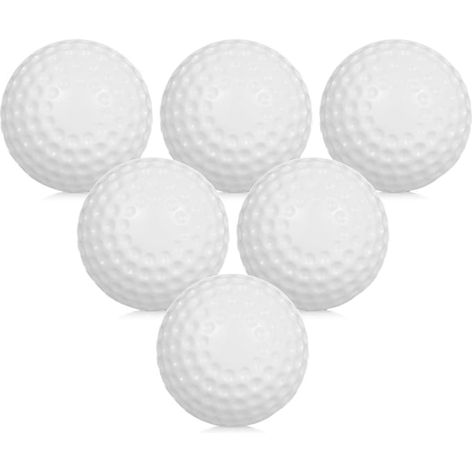 6-pack 9-inch PU putjesballen met trekkoord draagtas voor werpmachine oefening wit