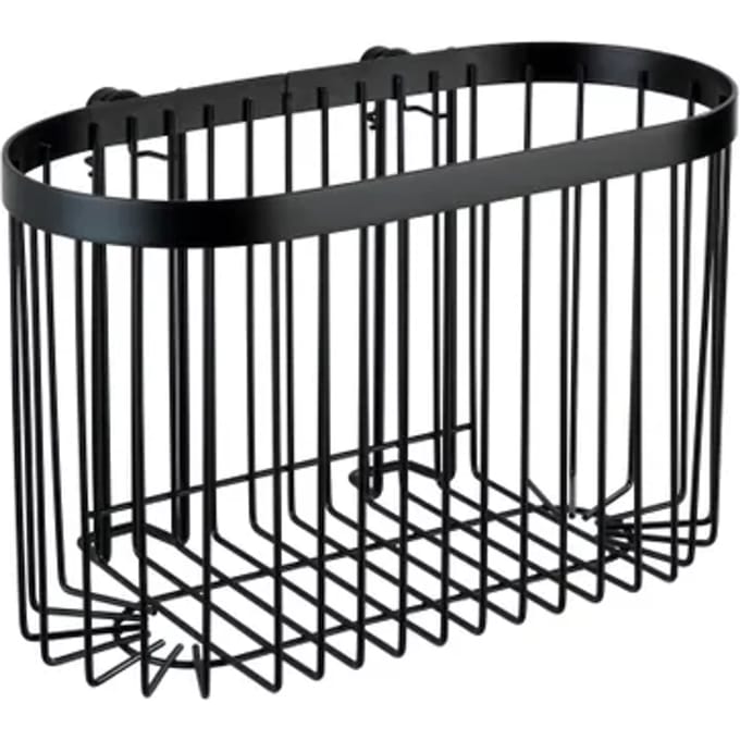 Wenko Doucherek Classic Plus - Wandmontage - Metaal - Zwart - 16,5x14,5x26,5cm