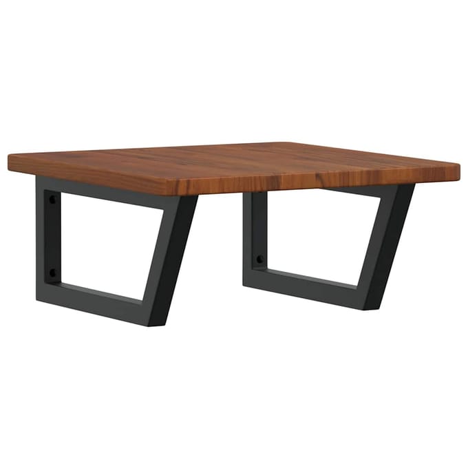 vidaXL - Badkamer - wandschap - staal - en - massief - eikenhout