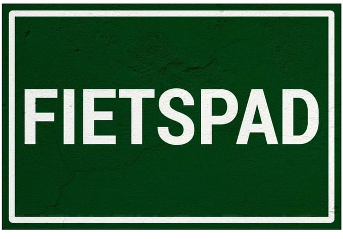 Fietspad bord | Sign Again materiaal | 45 x 30 cm