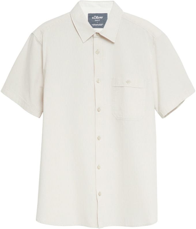 s.Oliver - male - Regular fit: fijn gestructureerd shirt met korte mouwen
