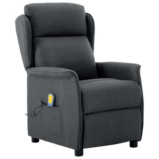 vidaXL - Massagestoel - Donkergrijs - 93.5 - x - 67.5 - x - 101.5 - cm - Stof
