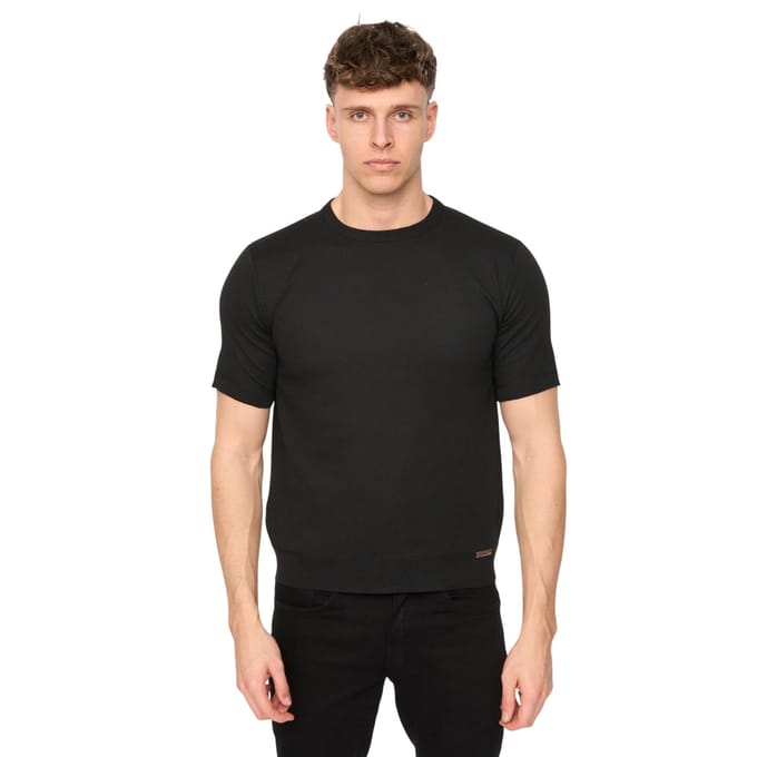 Duck and Cover Heren Marvela Gebreide T-Shirt (Zwart)