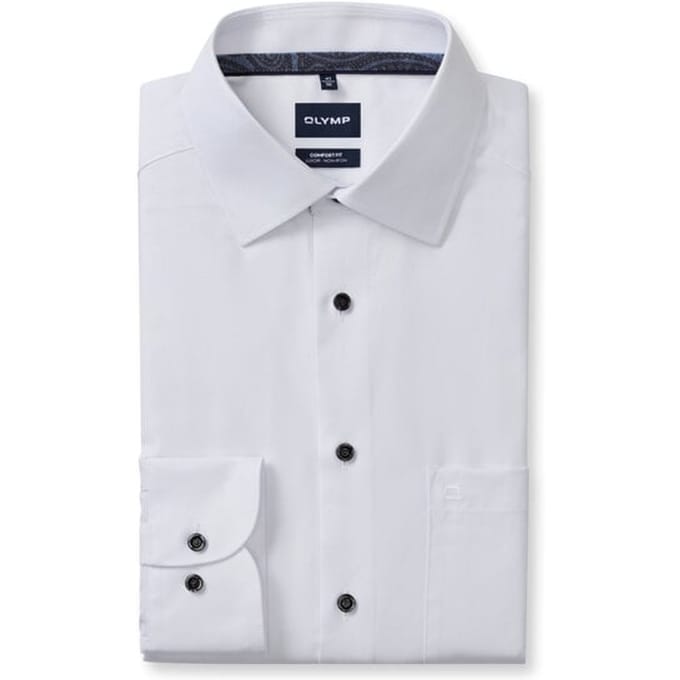 OLYMP Luxor Overhemd, Comfort Fit, New Kent, Rookblauw