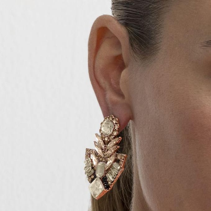 Boucles d'oreilles Luxenter avec finition et plaqué or 18k Cristal multicolore - Gothka brown