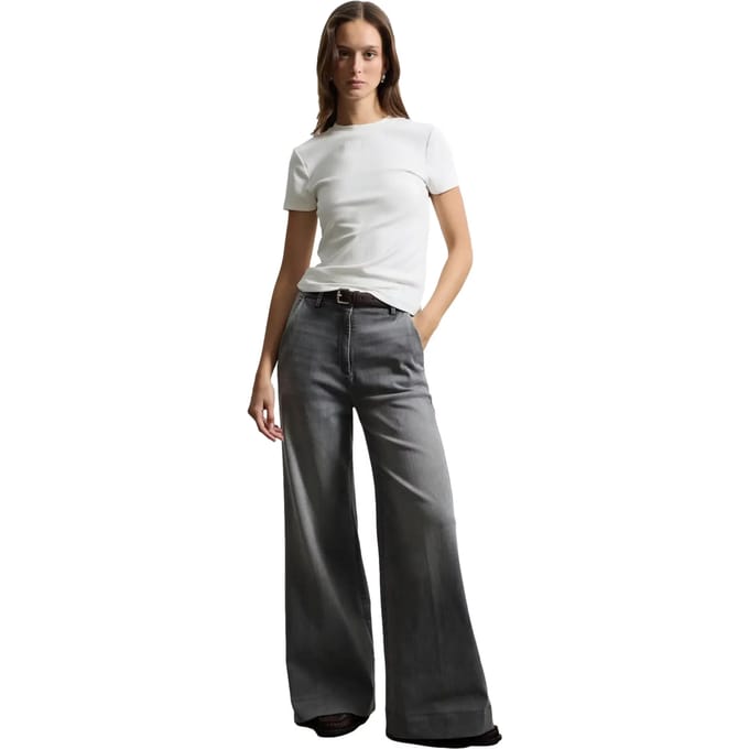 Denim broek met wijde pijpen dames Stefanel