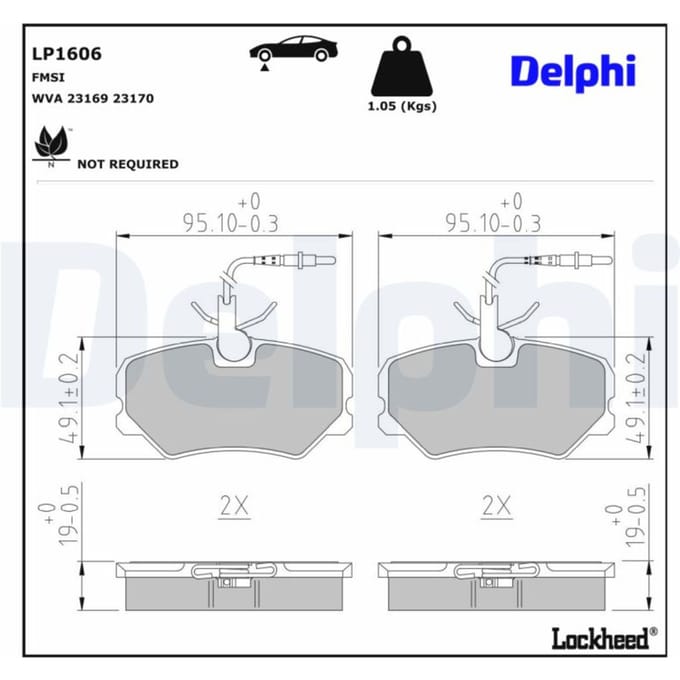 Remblokset DELPHI LP1606, voor