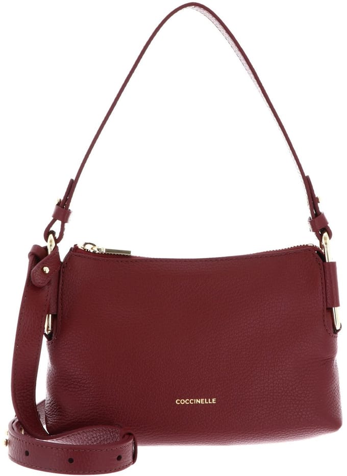 COCCINELLE Leren schoudertas Rebekka Mini Bag Grained Leather Ribes (rood)paars