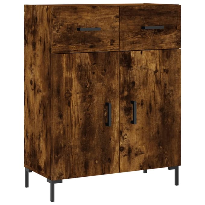 vidaXL - Dressoir - 69,5x34x90 - cm - bewerkt - hout - gerookt - eikenkleurig